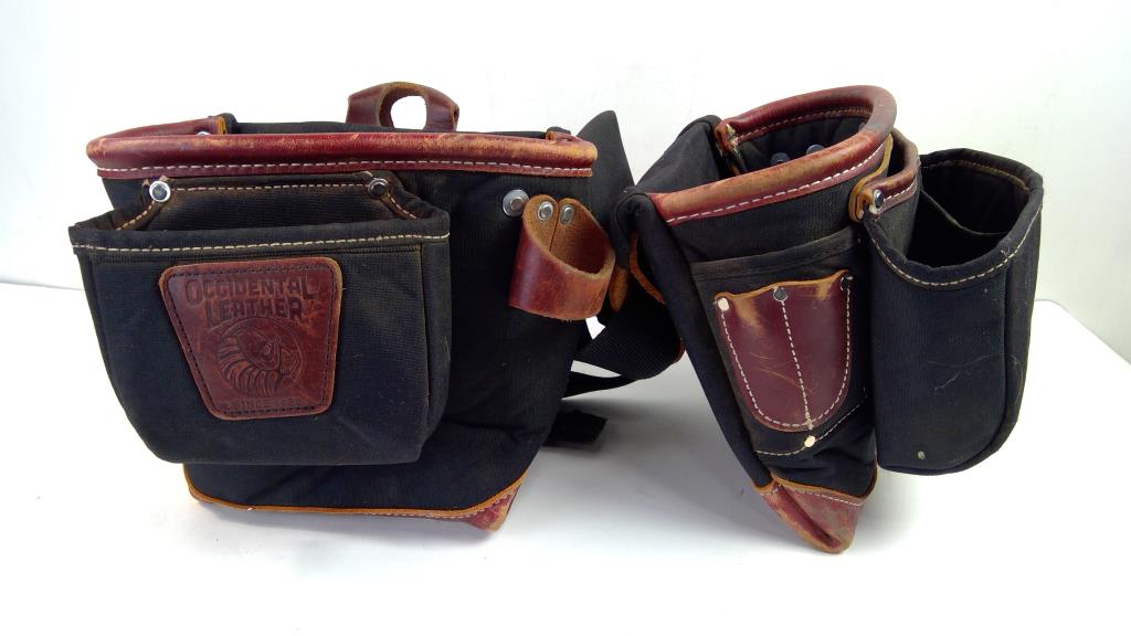 Occidental Leather Toolbelt With Nails, Tape Measure, And Bold Line Chalk Reel