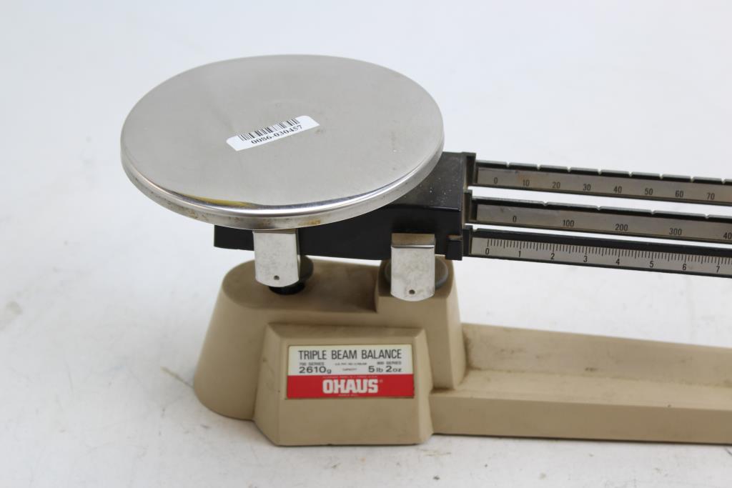 Ohaus Triple Beam Balance Scale – 2610g / 5lb 2oz Capacity – 700/800 Series – Lab Grade, Used