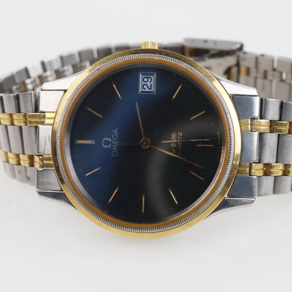 Omega 18kt Gold Accented De Ville Quartz Watch-Evaluated By Our Certified Gemologist-AGS/GIA