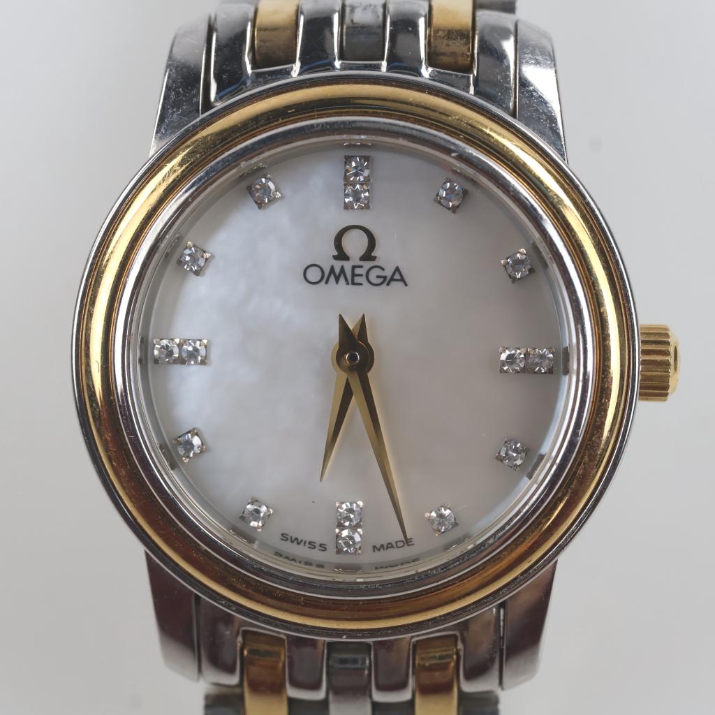Omega DeVille 18kt Gold Accent Diamond Marker Watch- Evaluated By Our Certified Gemologist-AGS/GIA
