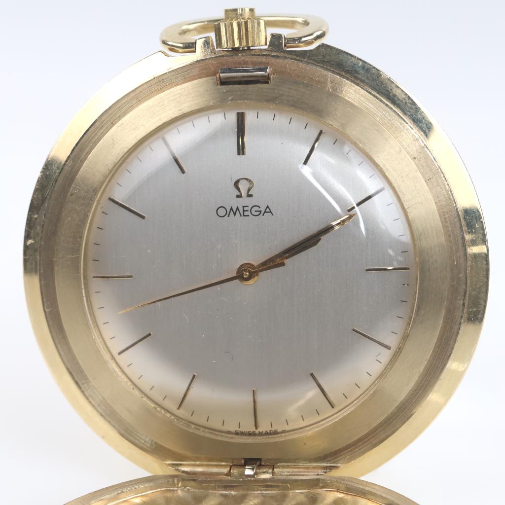 Omega Pocket Watch 14kt Gold Hunters Case Ultra Thin- Evaluated By Our Certified Gemologist-AGS/GIA