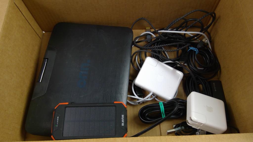 Onn 10" Portable DVD Player, Power Adapters, Charging Cables, And More