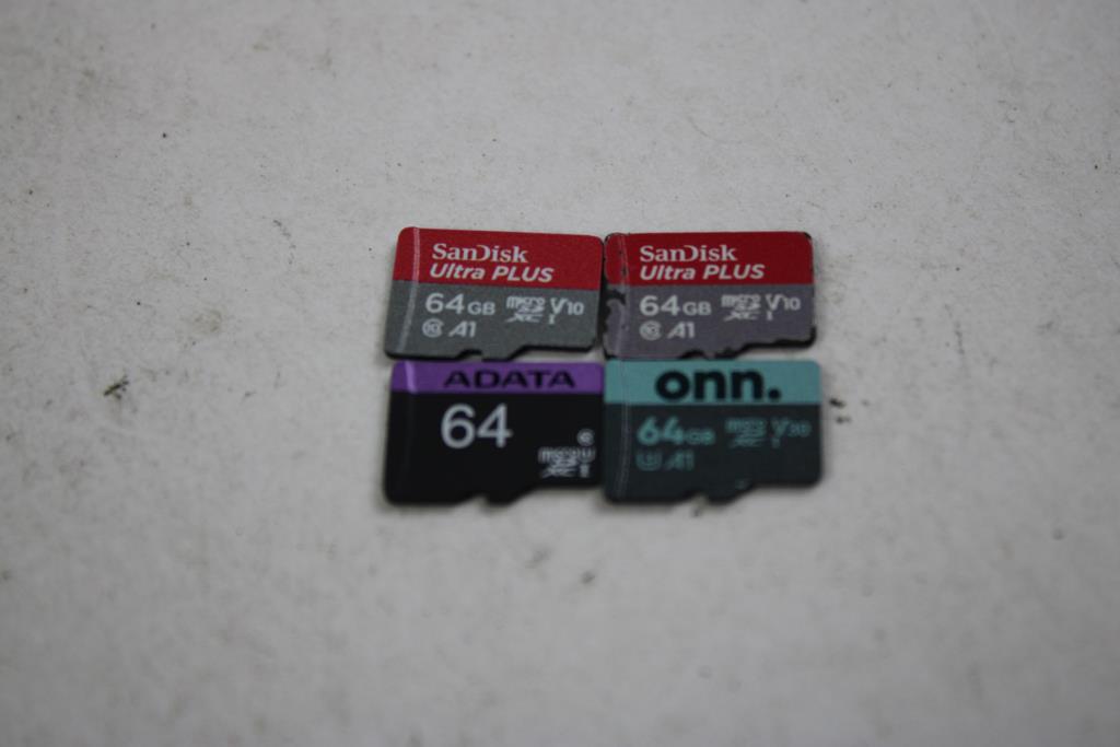 Onn, Lexar, SanDisk, Adata, Sony, MicroSD Cards, 64 GB, 8 Pieces