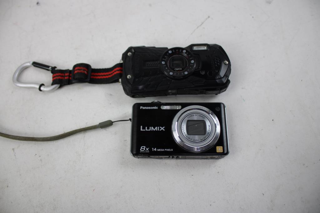 Optio Pentax Digital Camera & Panasonic Lumix Digital Camera 2 Pieces