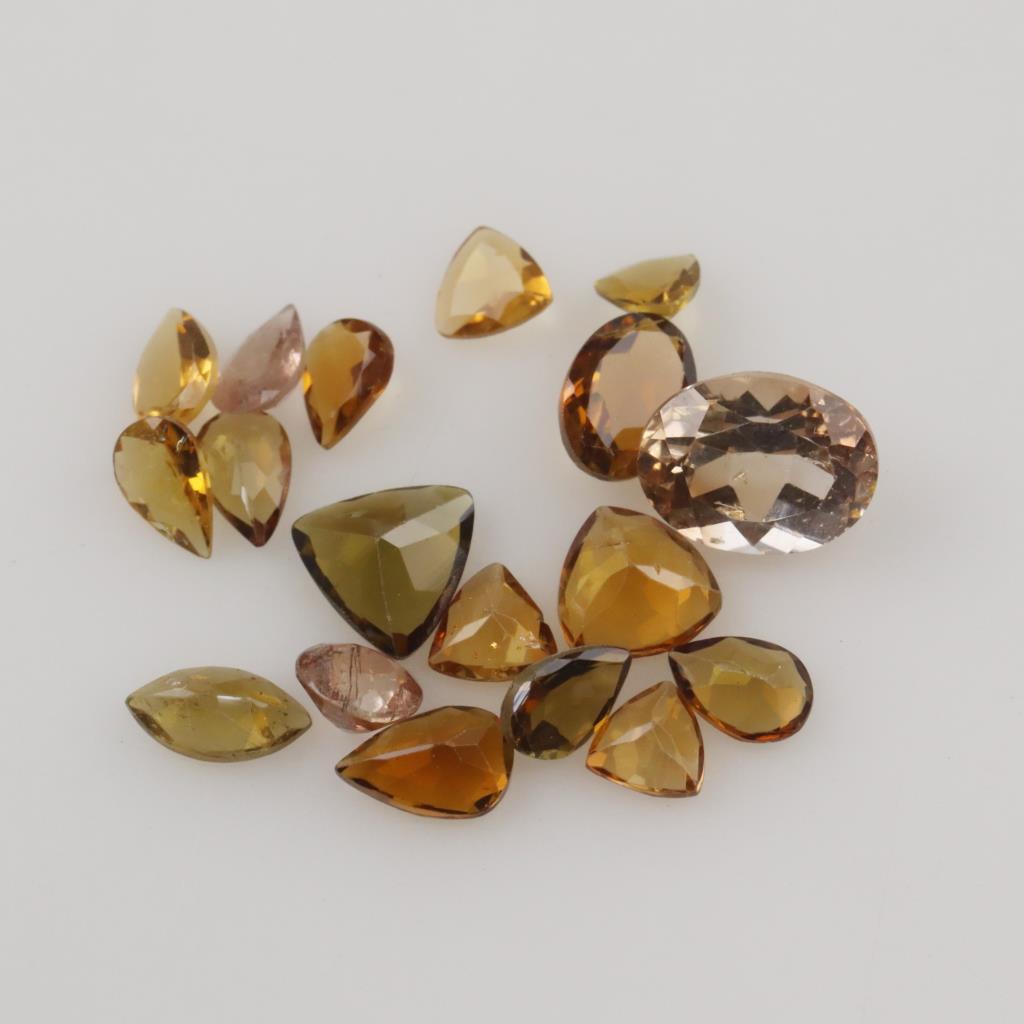 Orange And Peach Faceted Loose Jewelry Craft Stones, 15+ Pieces Property Room