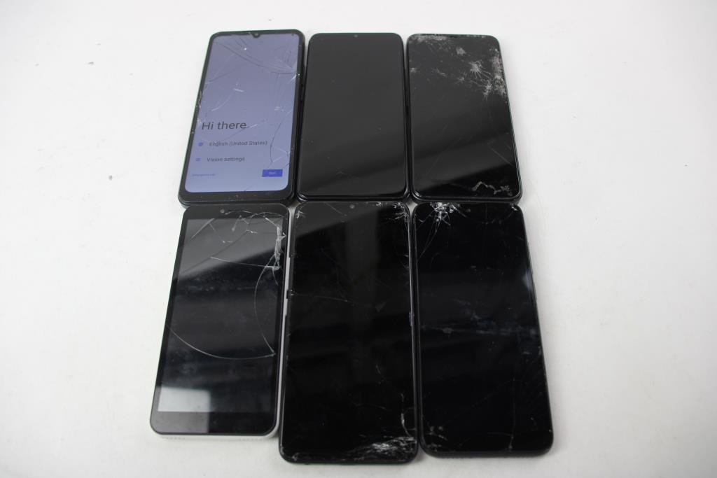 Orbic, Blu, TCL, Vortex Cell Phone Lot, 6 Pieces, Sold For Parts