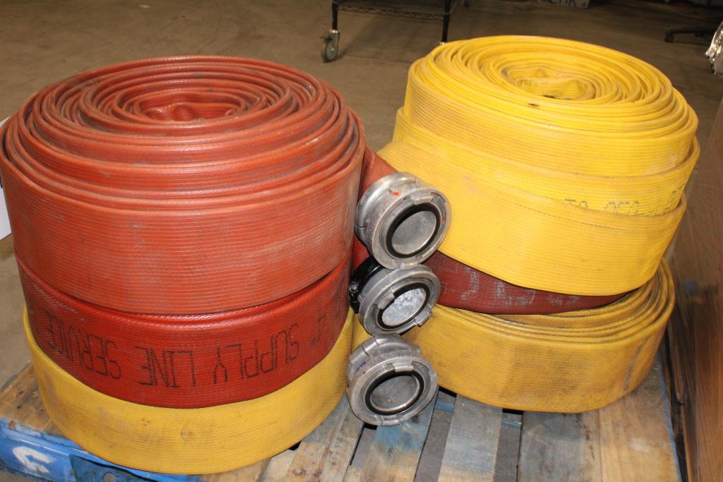 Pallet Of Fire Hoses 4 Pieces Property Room