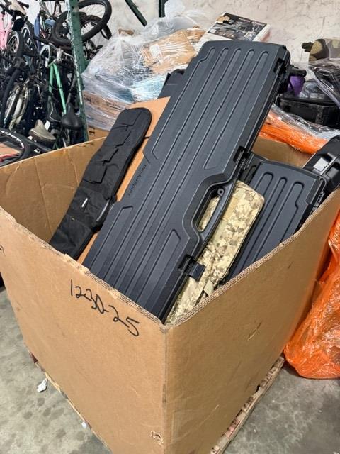 Pallet Of Rifle Cases And Bags