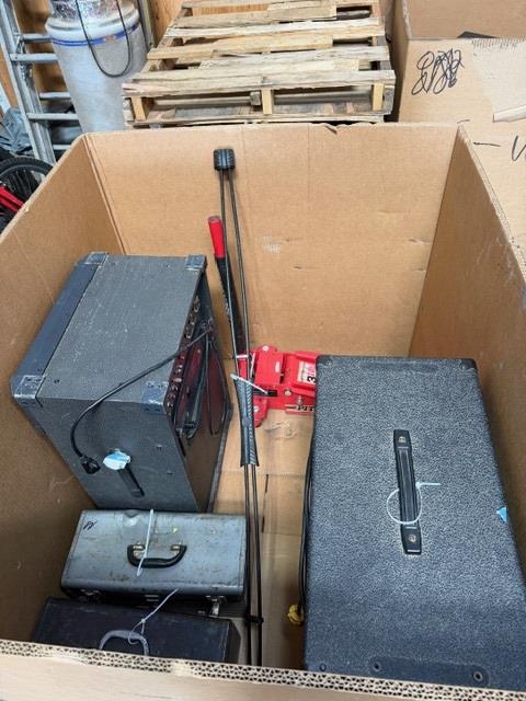 Pallet With Large Music Amps And Tools