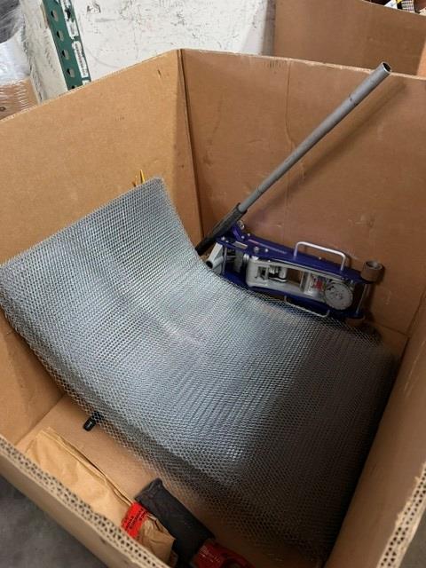 Pallet With Mesh Wire, Pallet Jack And More