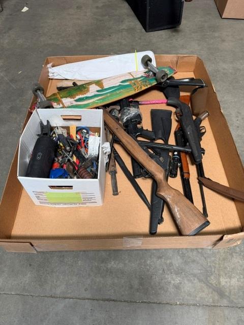 Pallet With Tools And Air Soft Rifles