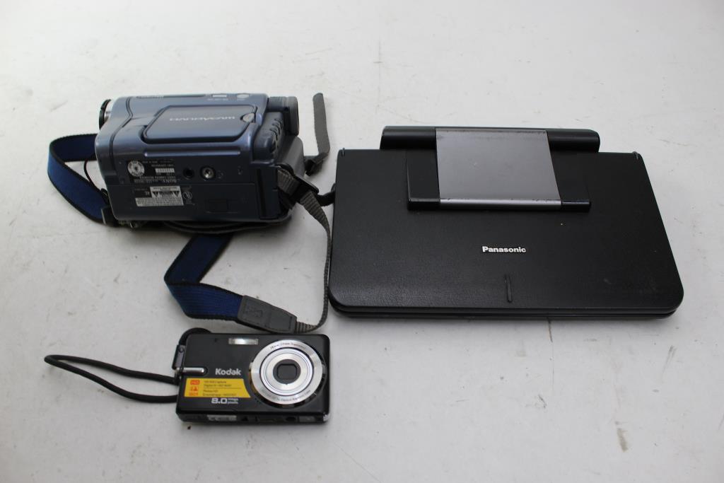 Panasonic Portable Dvd Player, Sony Video Hi8 Camera, Kodak M873 Camera