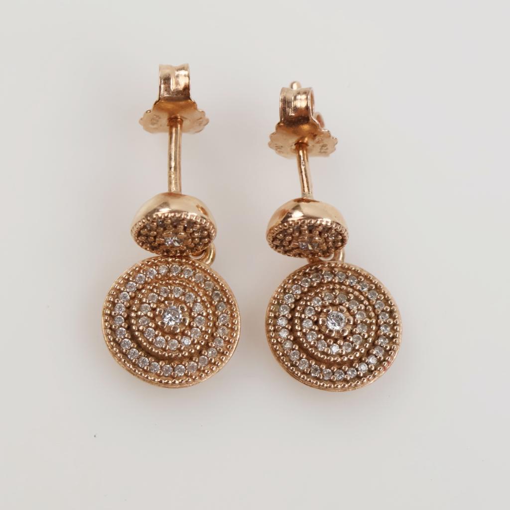 Pandora Radiant Elegance Rose GP Drop Earrings