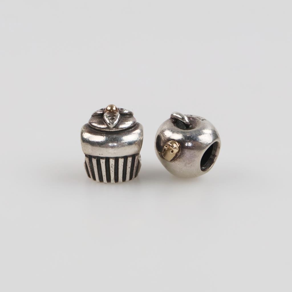 Pandora Silver And Gold Accent Charms, 2 Charms