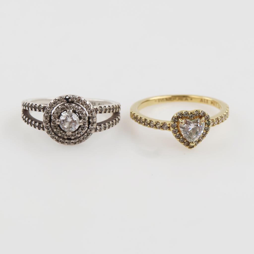 Pandora Silver And GP Rings