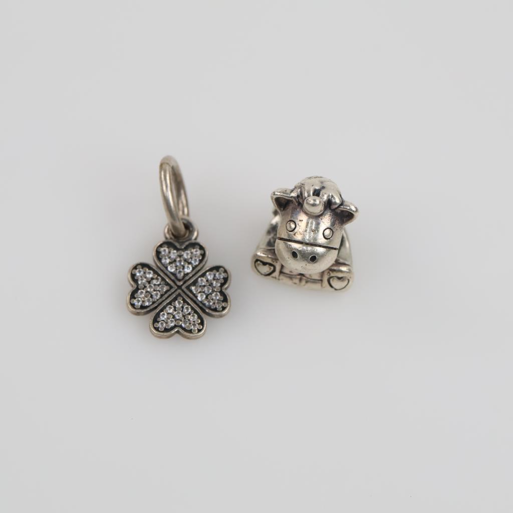 Pandora Sterling Silver Charms, 2 Pieces