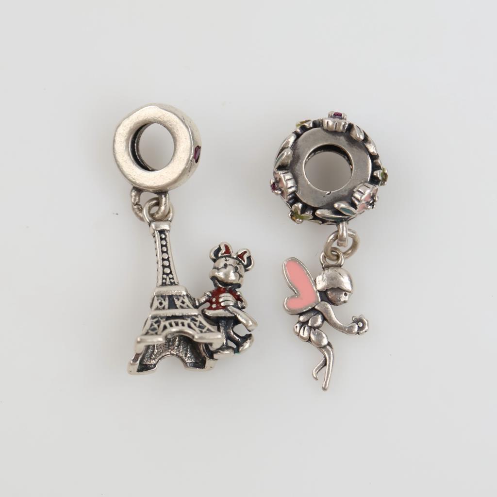 Pandora Sterling Silver Charms, 2 Pieces