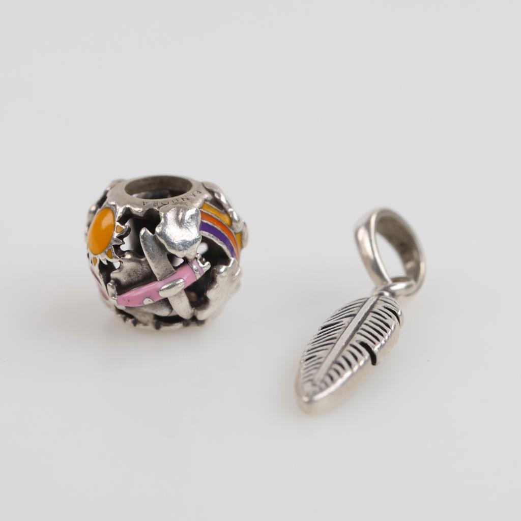 Pandora Sterling Silver Charms, 2 Pieces