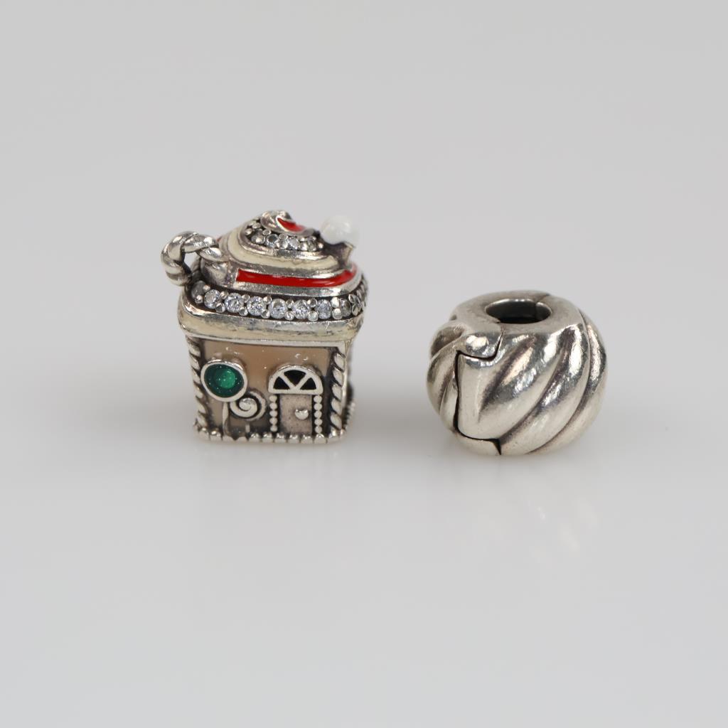 Pandora Sterling Silver Charms, 2 Pieces