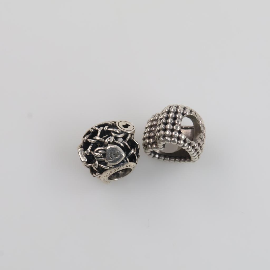 Pandora Sterling Silver Charms, 2 Pieces