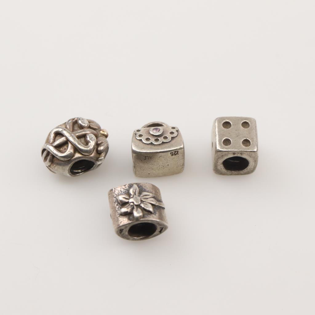 Sterling Silver Dice Charm – 3D Accent Charm For Bracelets, Style 0638, Symbol Of Hope & Chance