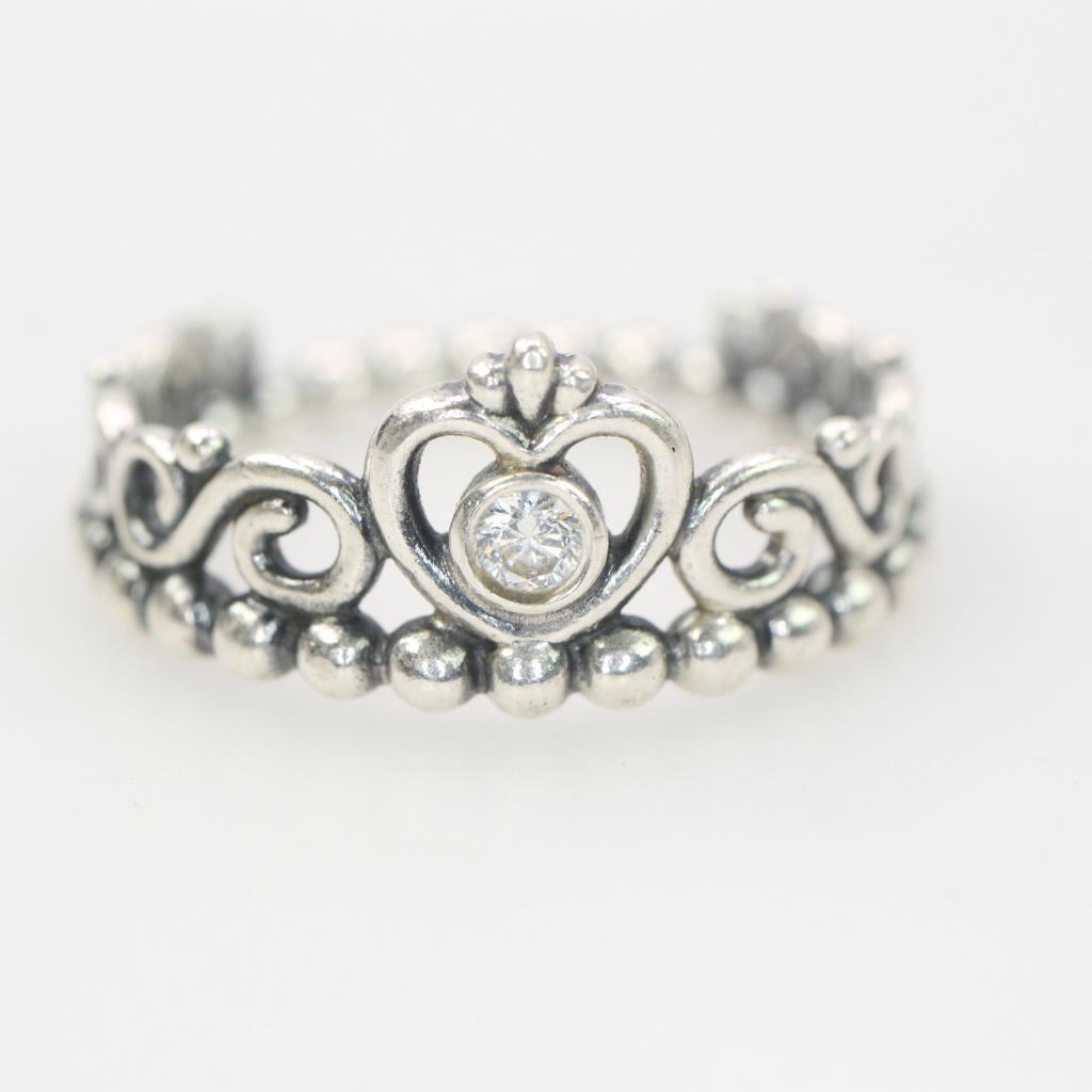 Pandora Sterling Silver Clear Stone My Princess Tiara Ring | Property Room