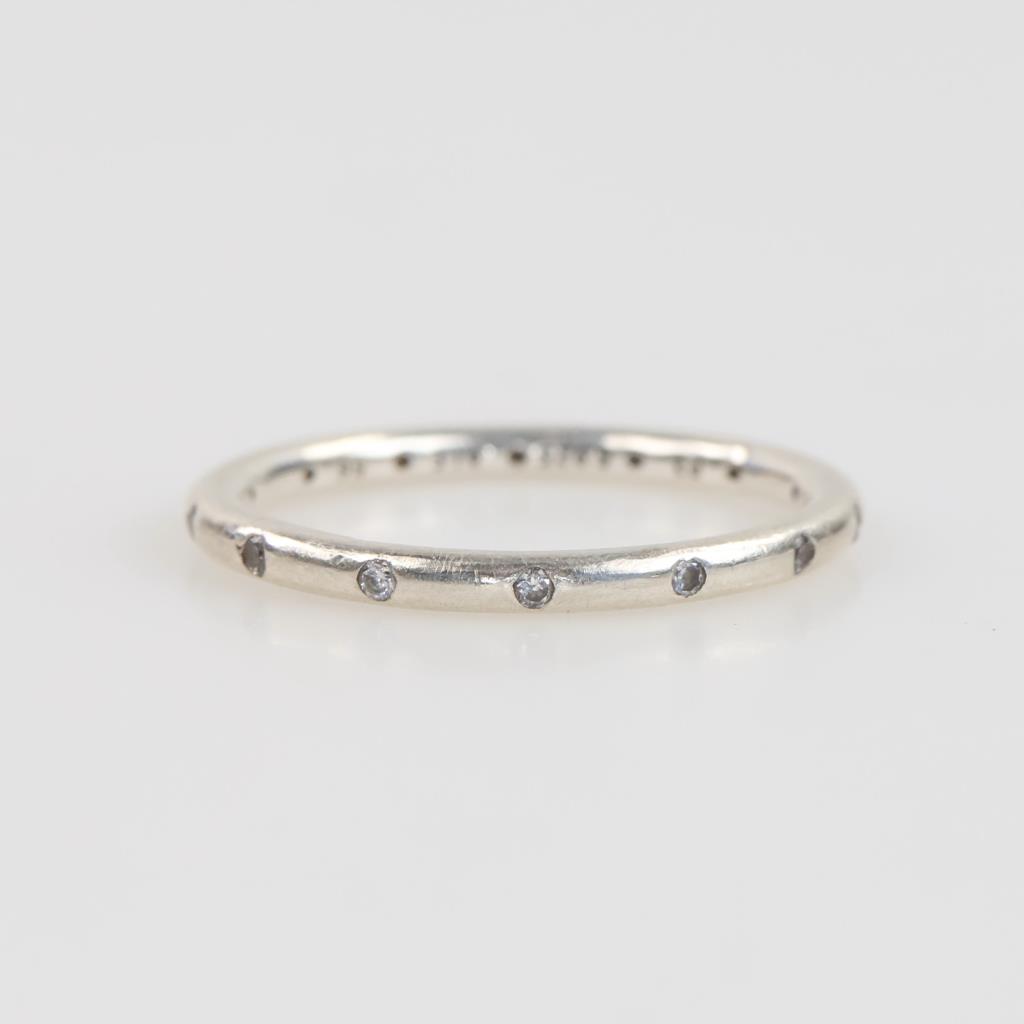 Pandora Sterling Silver Clear Stone Simple Sparkling Band