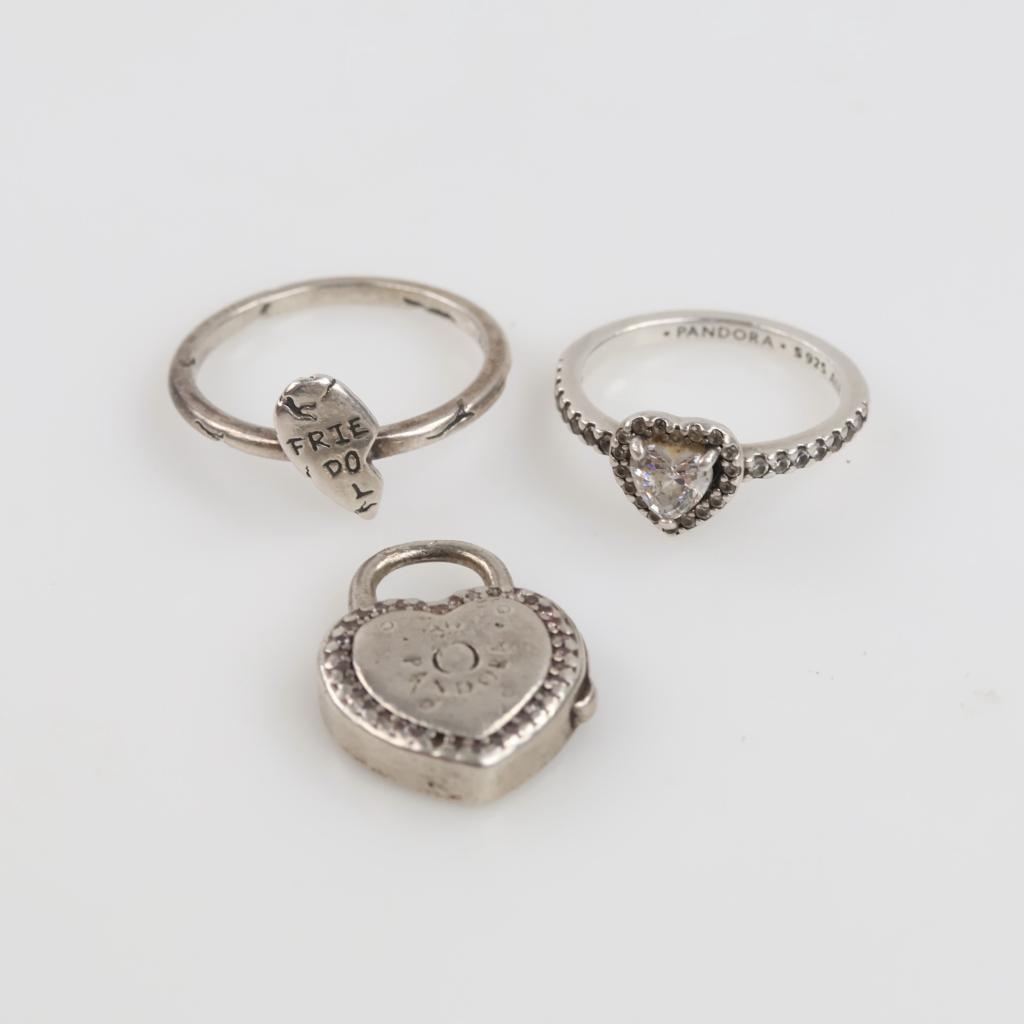 Pandora Sterling Silver Jewelry, 3 Pieces