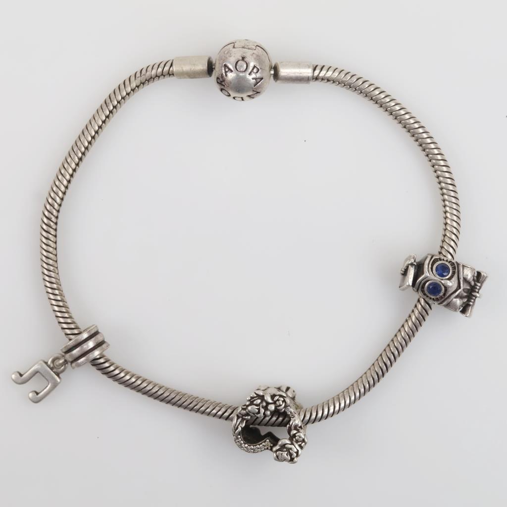 Pandora Sterling Silver Jewelry, 4 Pieces