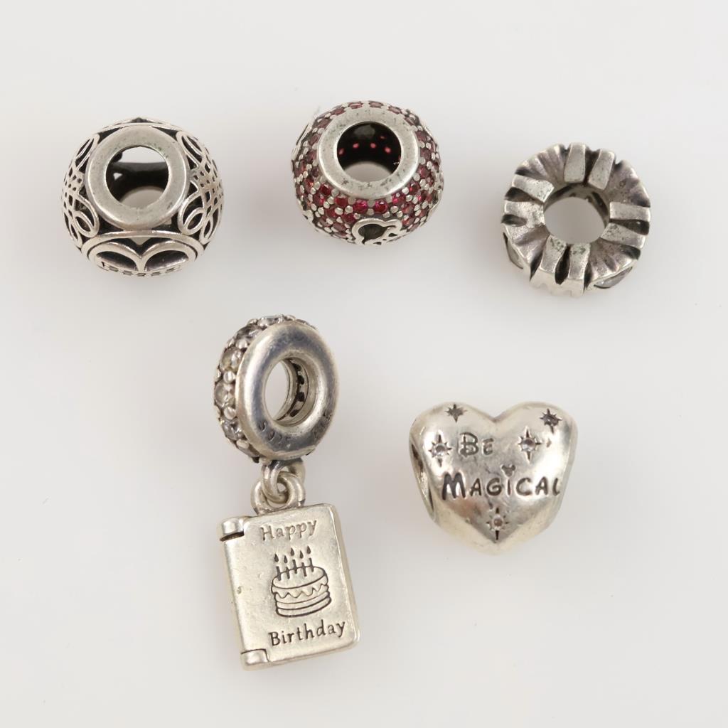 Pandora Sterling Silver Jewelry, 5 Charms