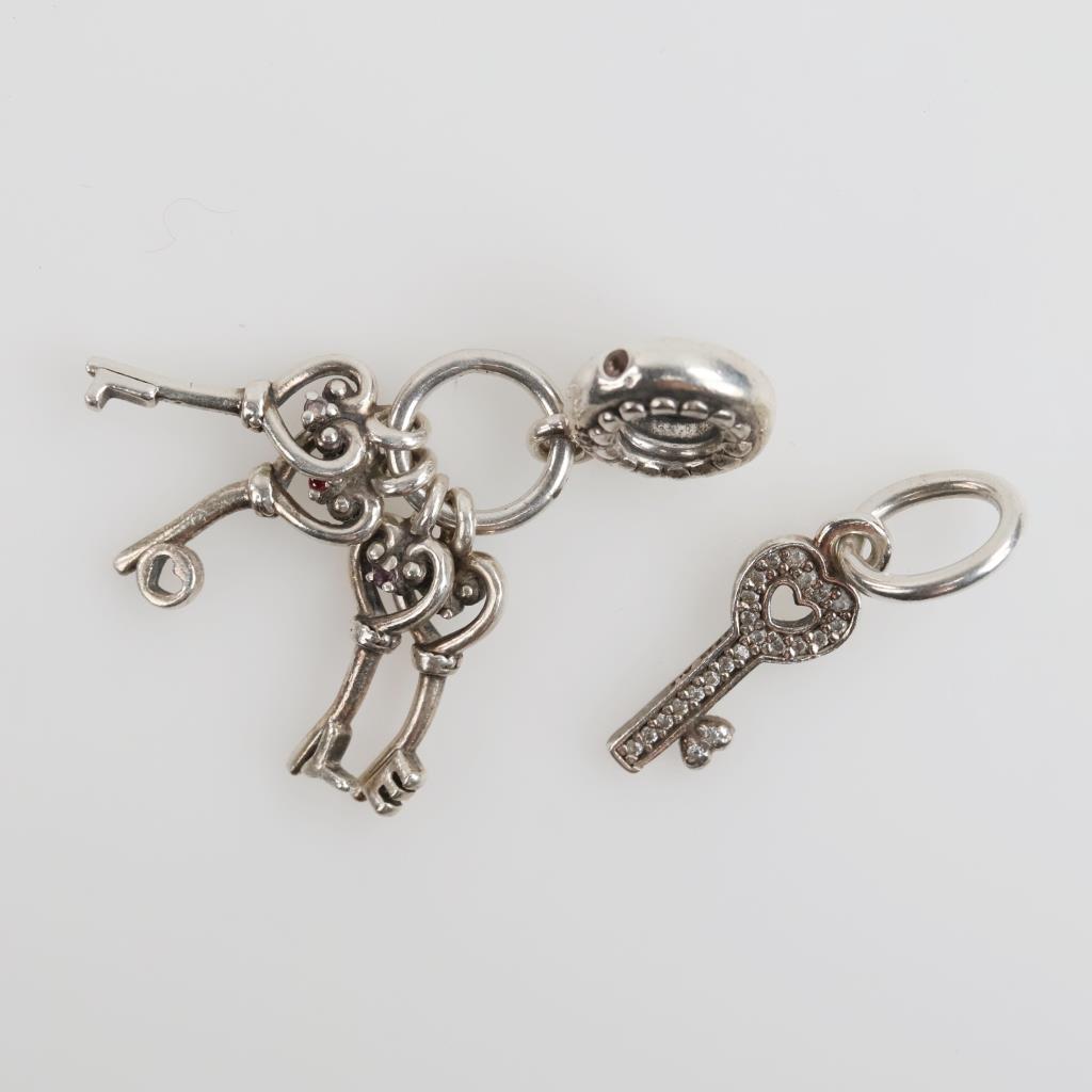 Pandora Sterling Silver Key Charms, 2 Pieces