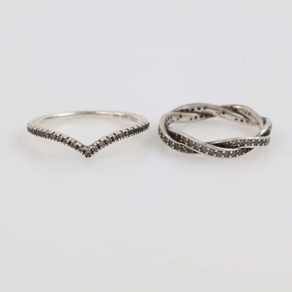 Pandora Sterling Silver Rings, 2 Pieces