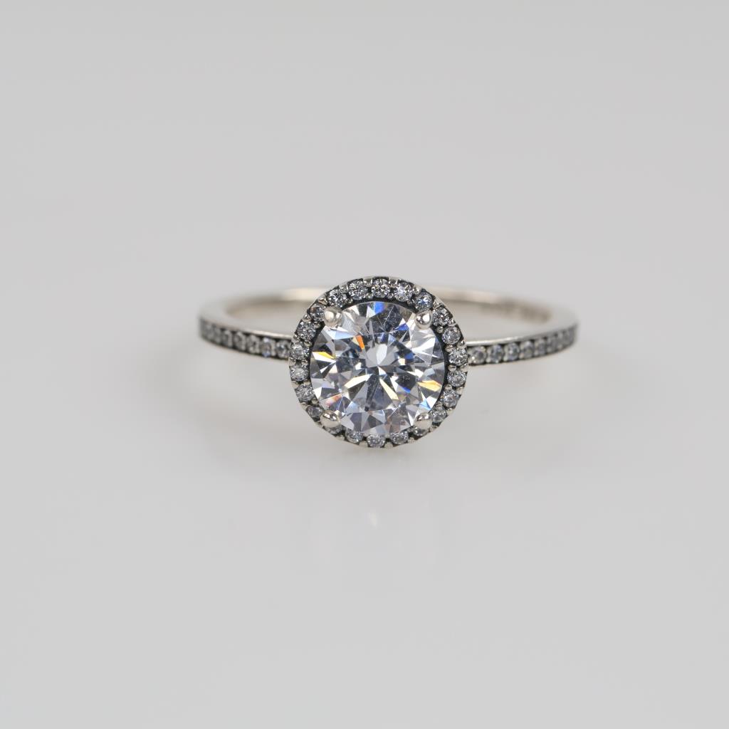 Pandora Sterling Silver Round Sparkle Ring