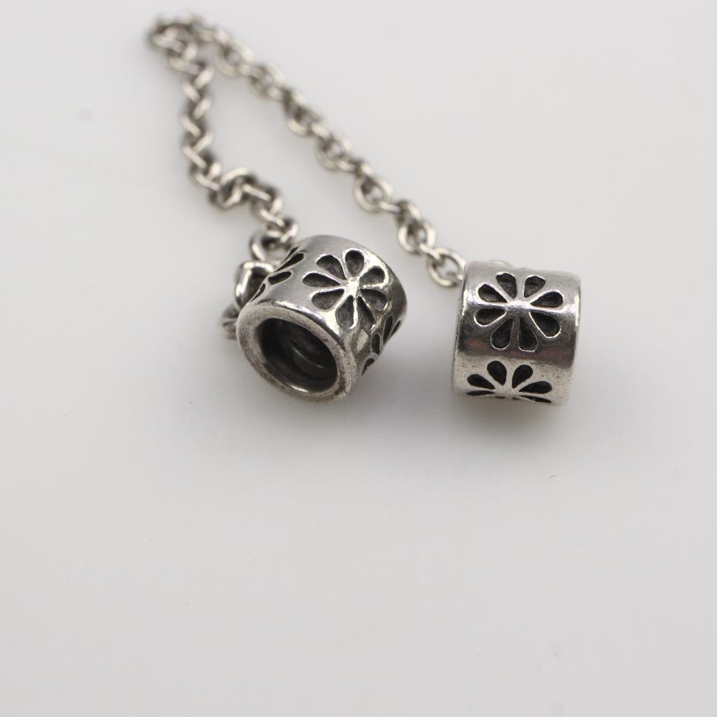 Pandora Sterling Silver Safety Chain Clip Daisy Charm Property Room