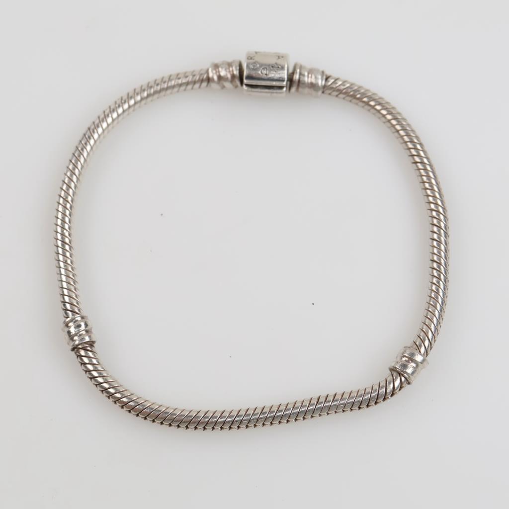 Pandora Sterling Silver Snake Chain Charm Bracelet