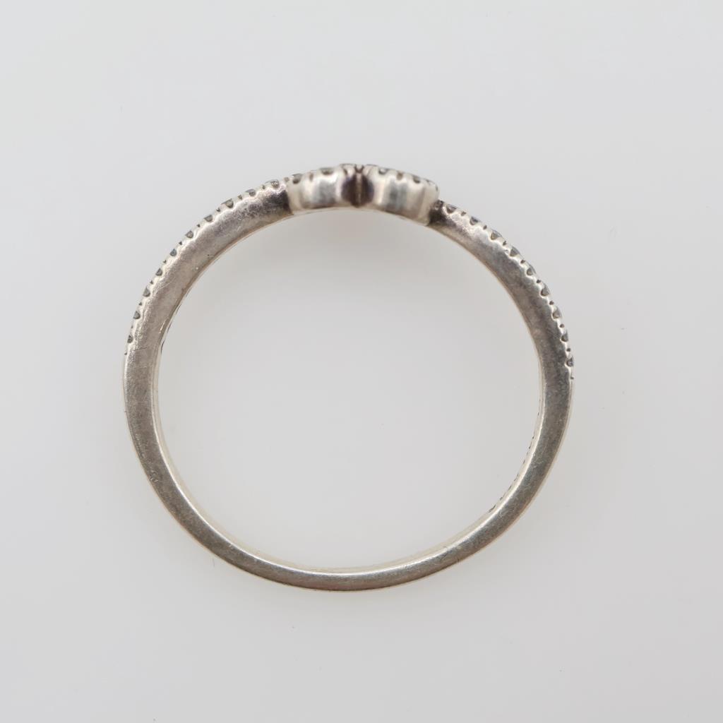 Pandora Sterling Silver Sparkling Wishbone Heart Ring | Property Room
