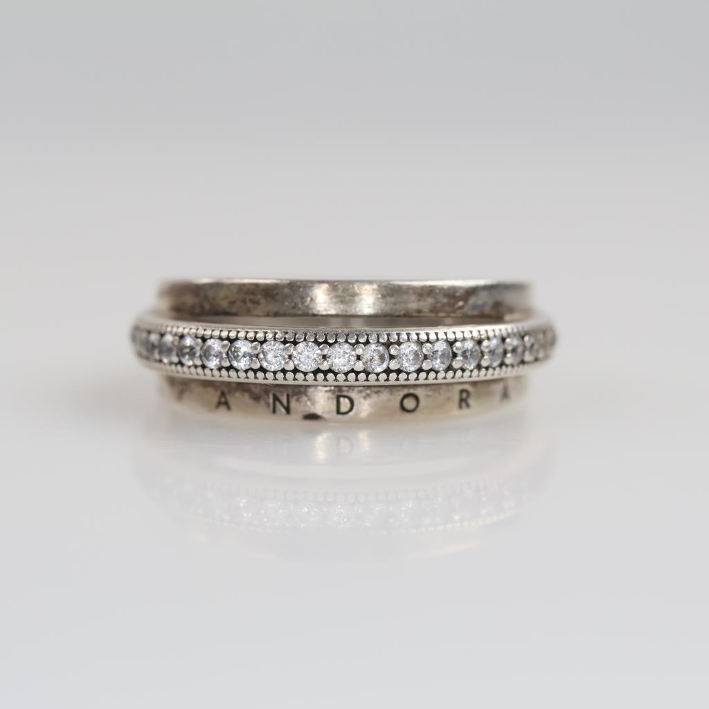 Pandora Sterling Silver Triple Pave Band