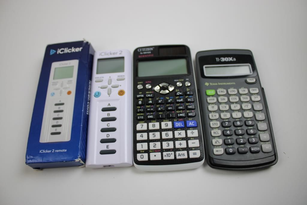 PC Mouses, Scientific Calculators, IClicker 2 Remotes, 9 Pieces