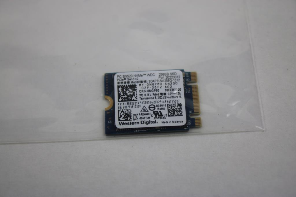 Pcle Gen 3x2, SSD 256 Gb