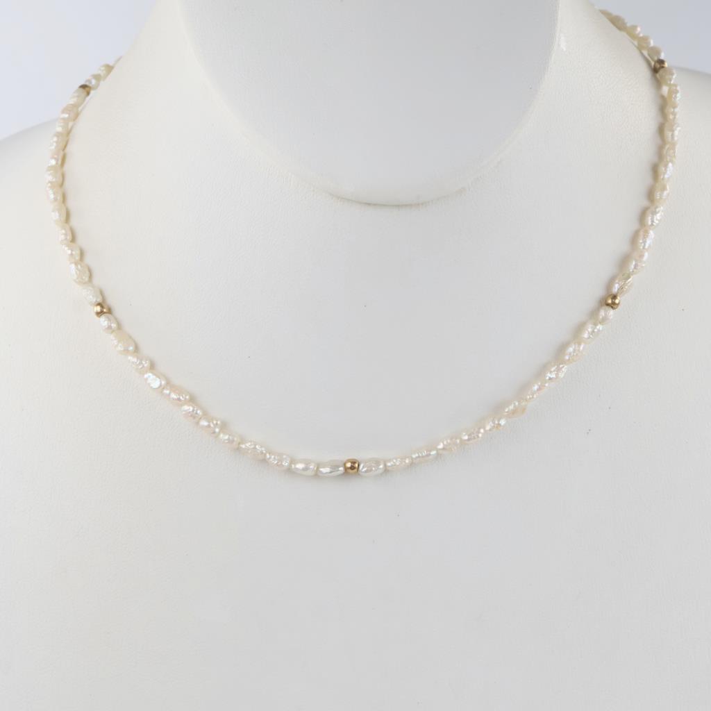 Pearl Necklace 14kt Gold Accent