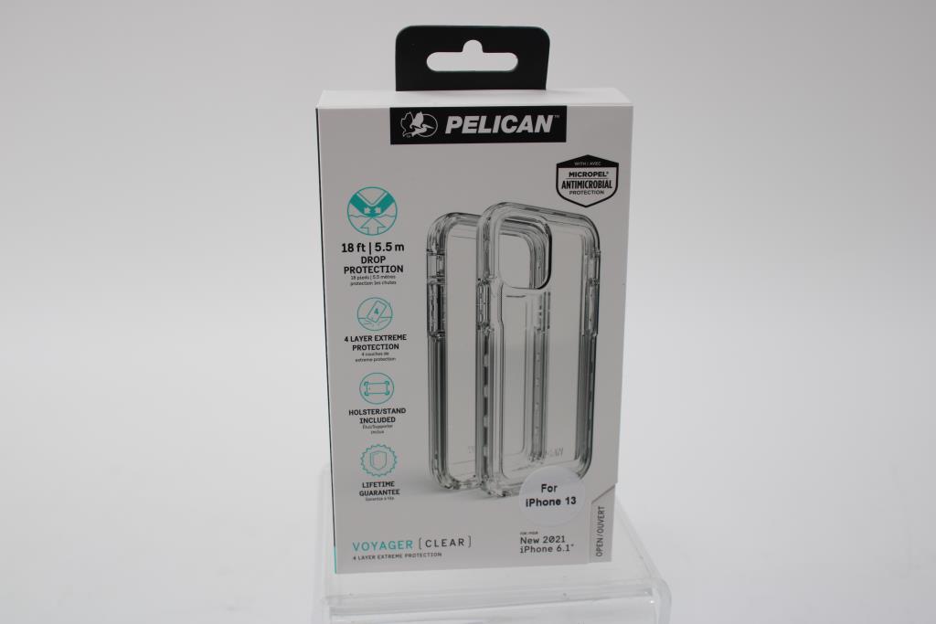 Pelican Voyager Series Cover Per IPhone 13 Mini, Protezione 4 Strati, Certificazione Militare, Con Fondina E Supporto, Trasparente