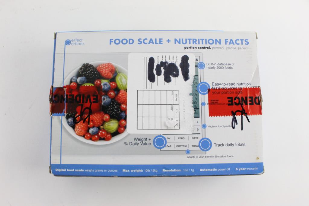 Perfect Portions Food Scale + Nutrition Facts Property Room