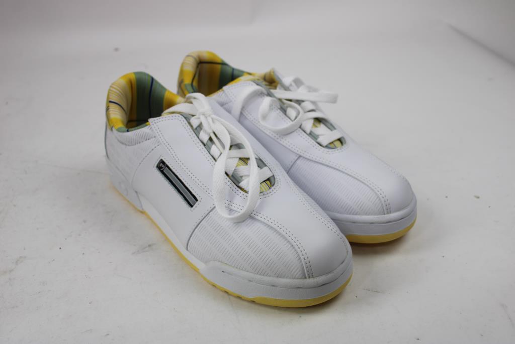 Phat Farm The Hampton Collection 7-1/2 Sneakers, White/Yellow Plaid