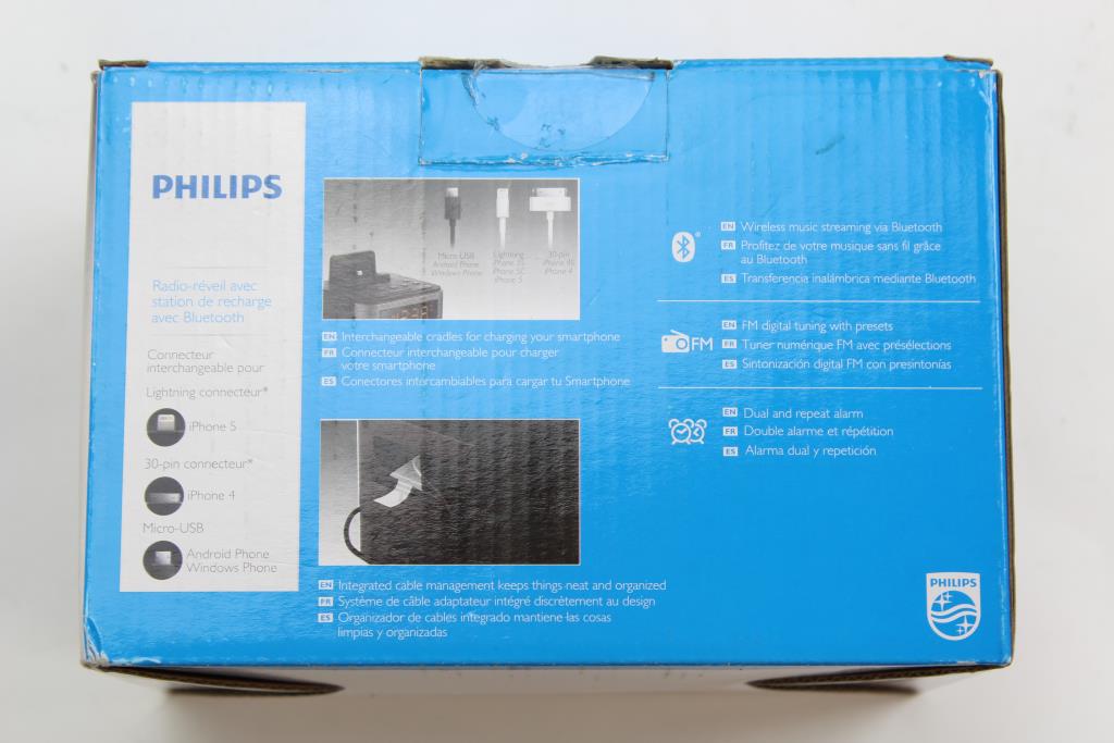Philips AJT3300 Bluetooth Clock Radio With Device Dock Property Room