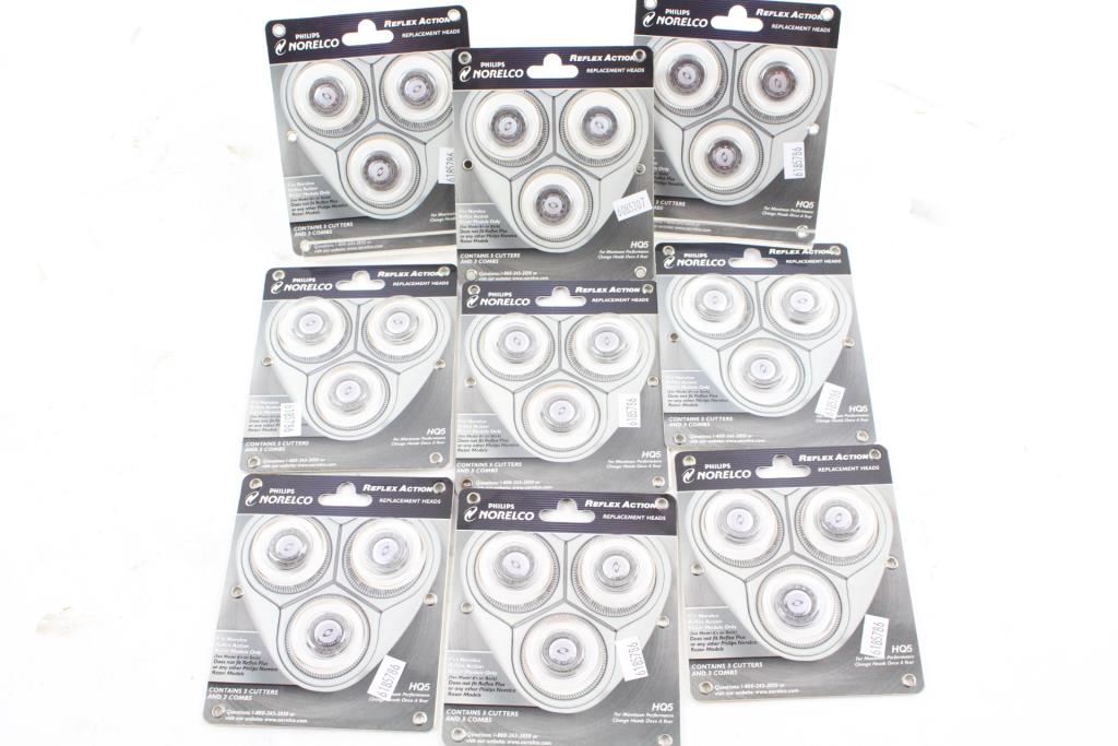 Philips Norelco, Reflex Action Replacement Heads, 9 Sets Property Room