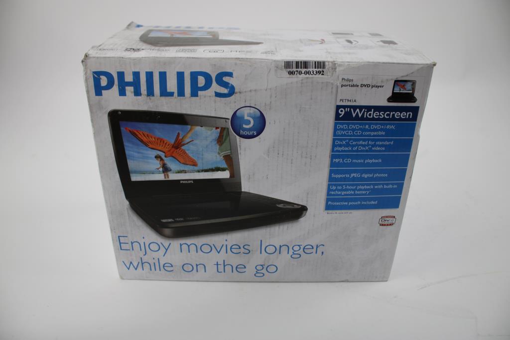Philips Portable DVD Player, 9" Widescreen