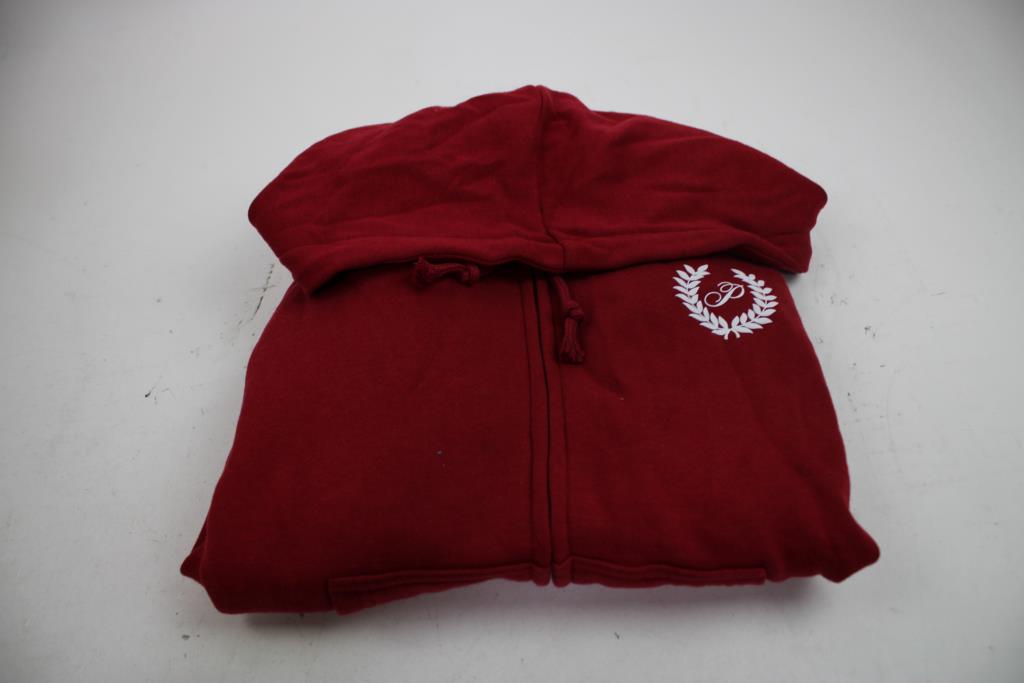 Pink Red Zip-Up Hoodie And Sweats, XS, 2 Pieces