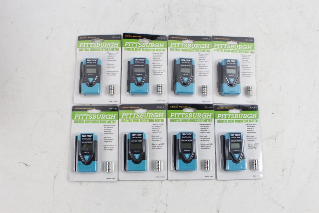 Pittsburgh Digital Mini Moisture Meters, 8 Pieces Property Room