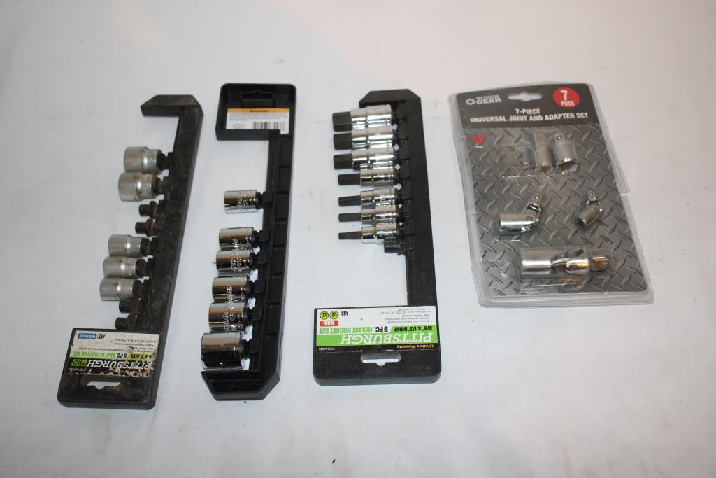 Pittsburgh Socket Set, Tough Gear 7piece Universal Joint And Adapter