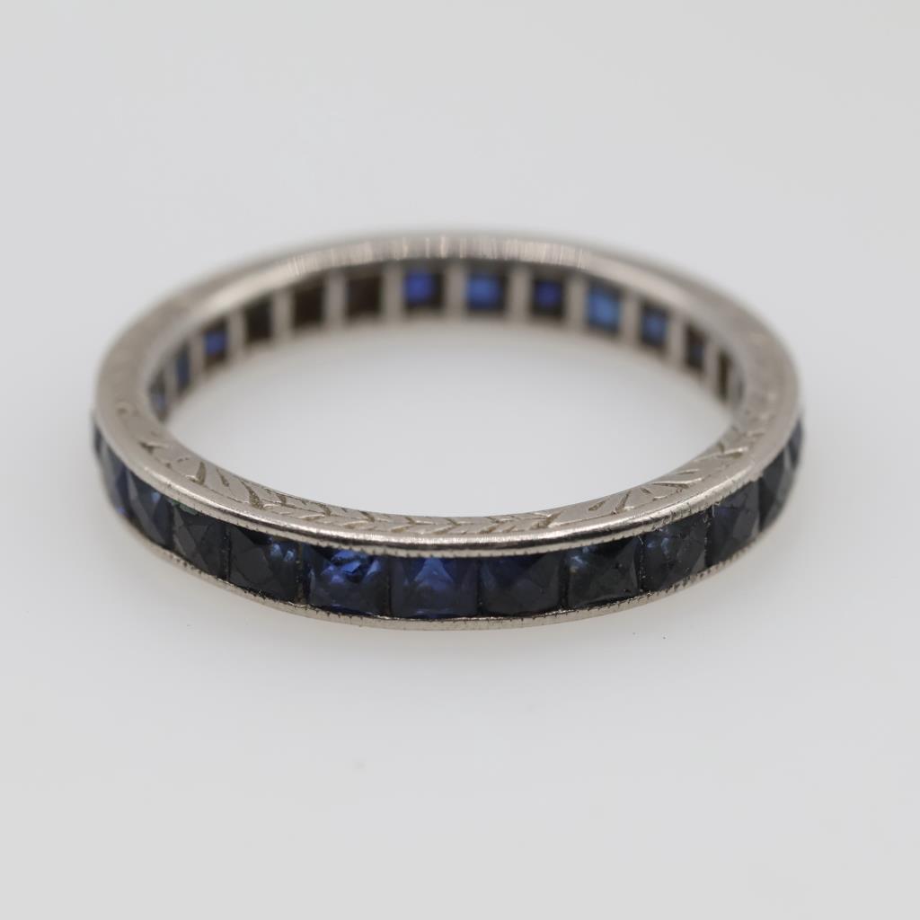 Sapphire Blue Bezel Eternity Band main image 0